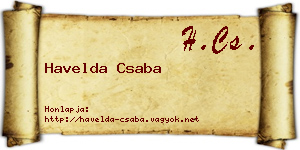 Havelda Csaba névjegykártya