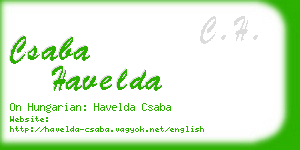 csaba havelda business card